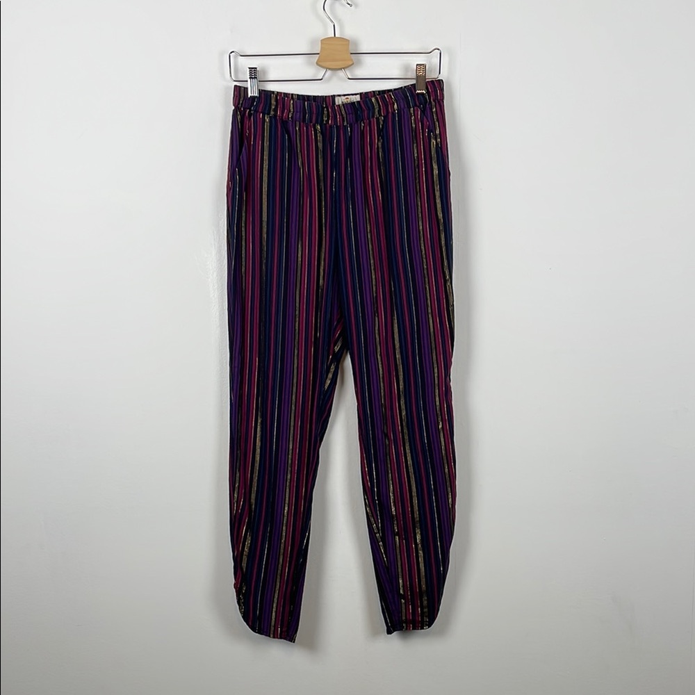 Marine Layer Allison Lurex Gold Striped Multicolor 2 Pocket Women's S Pants